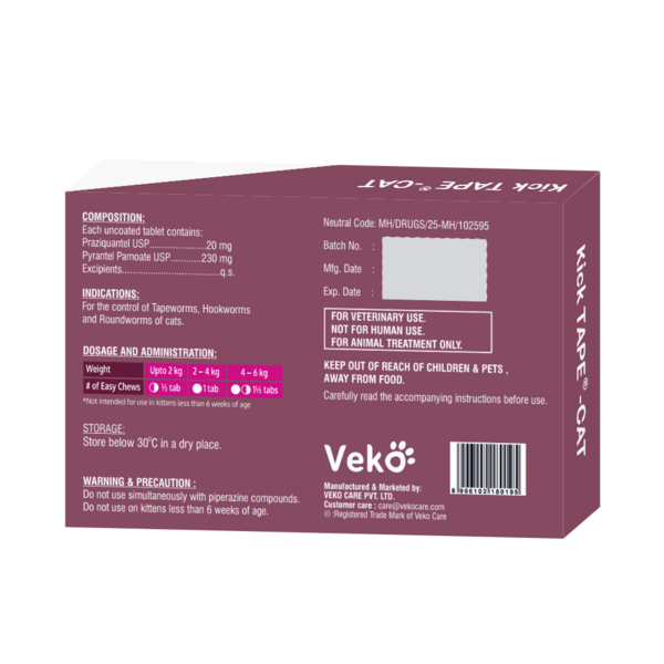 Kick TAPE for Dogs & Cats (Drontal for Dogs & Cats)